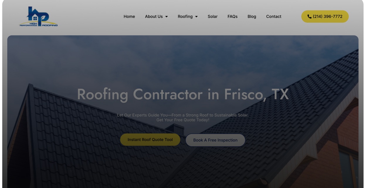 High Performance Roofing project screenshot